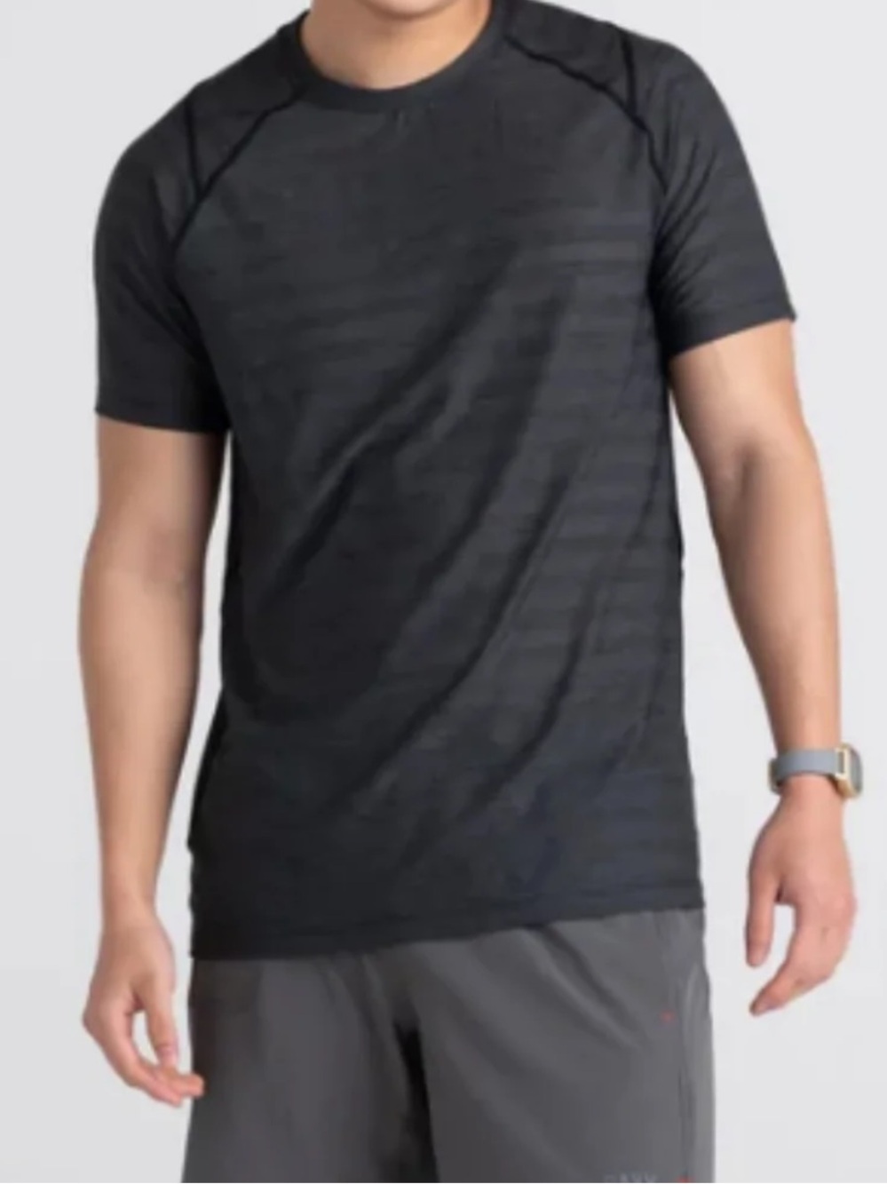 Saxx Hot Shot Tech Tee Black Gray Heather Size Medium